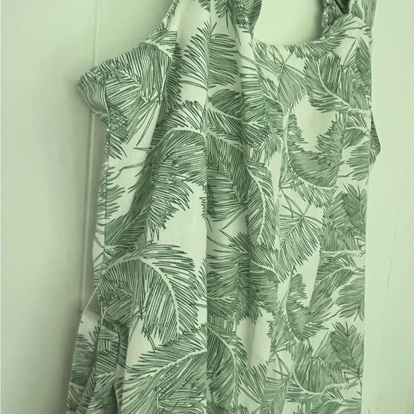 P. Cill Island In The Sun Linen Viscose Jumpsuit Green Leaf Print Size XL - Picture 9 of 16